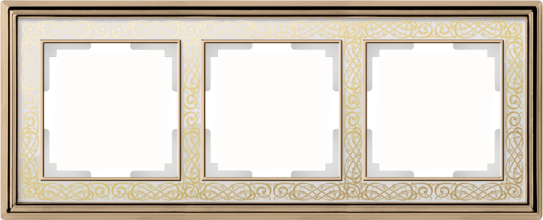 Рамка на 3 поста. Цвет Золото белый. Werkel (Веркель). Palacio Gracia. WL77-Frame-03 Золото белый. a041164