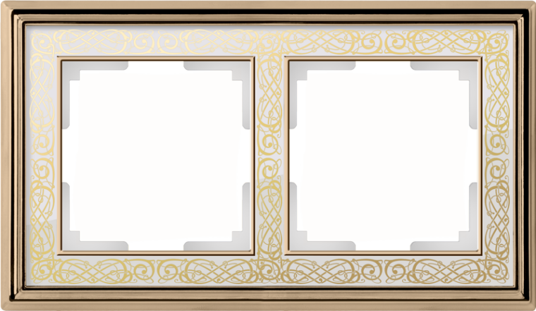 Рамка на 2 поста. Цвет Золото белый. Werkel (Веркель). Palacio Gracia. WL77-Frame-02 Золото белый. a041160