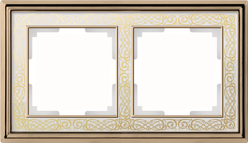 Рамка на 2 поста. Цвет Золото белый. Werkel (Веркель). Palacio Gracia. WL77-Frame-02 Золото белый. a041160