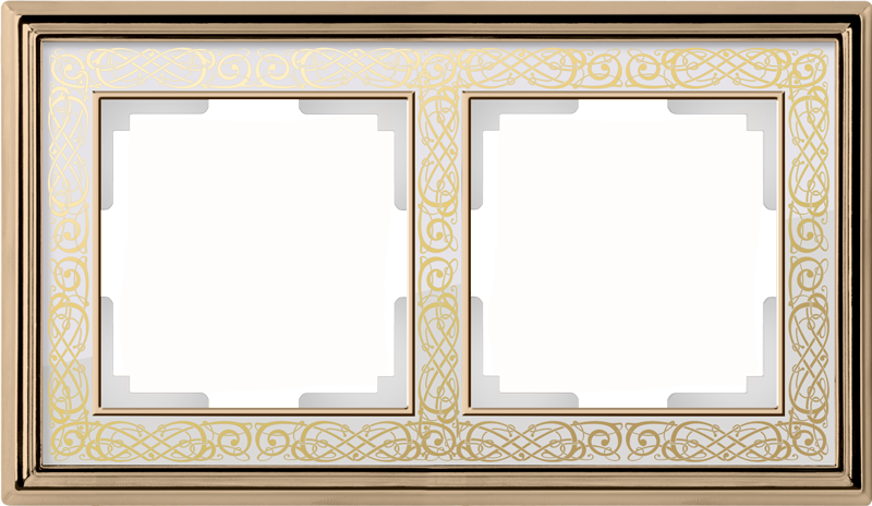 Рамка на 2 поста. Цвет Золото белый. Werkel (Веркель). Palacio Gracia. WL77-Frame-02 Золото белый. a041160