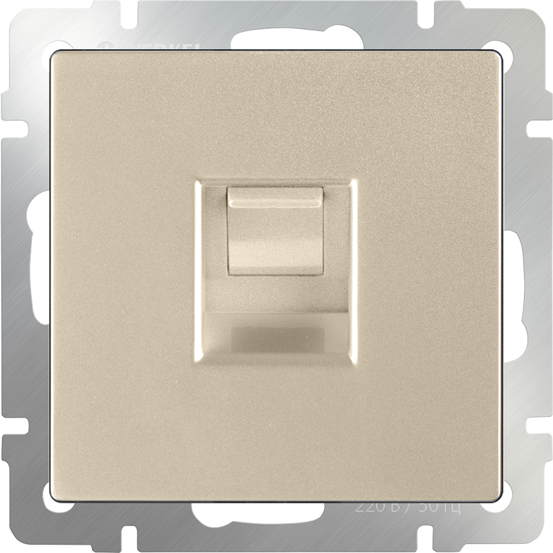 Розетка компьютерная RJ-45. Цвет Шампань. Werkel (Веркель). Встраиваемые механизмы. WL11-RJ-45. a040910
