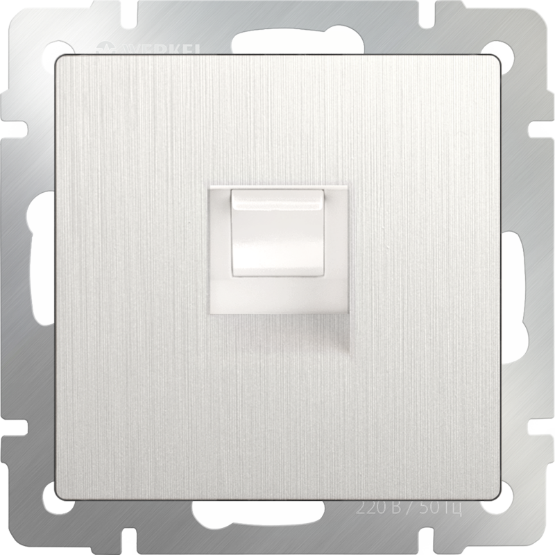 Розетка компьютерная RJ-45. Цвет Перламутровый рифленый. Werkel (Веркель). Встраиваемые механизмы. WL13-RJ-45. a040889