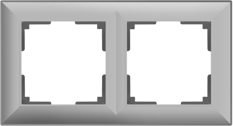 Рамка на 2 поста. Цвет Серебряный. Werkel (Веркель). Fiore. WL14-Frame-02 Серебряный. a038846
