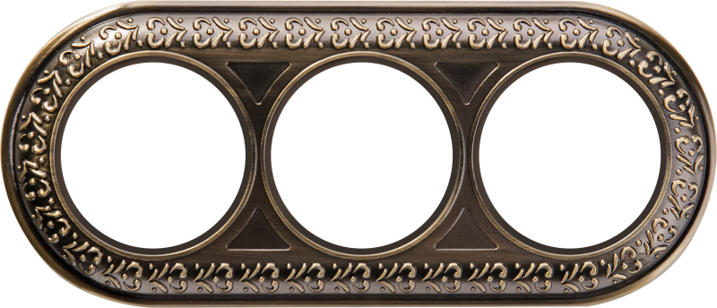 Рамка на 3 поста. Цвет Бронза. Werkel (Веркель). Antik Runda. WL70-frame-03 Бронза. a037199