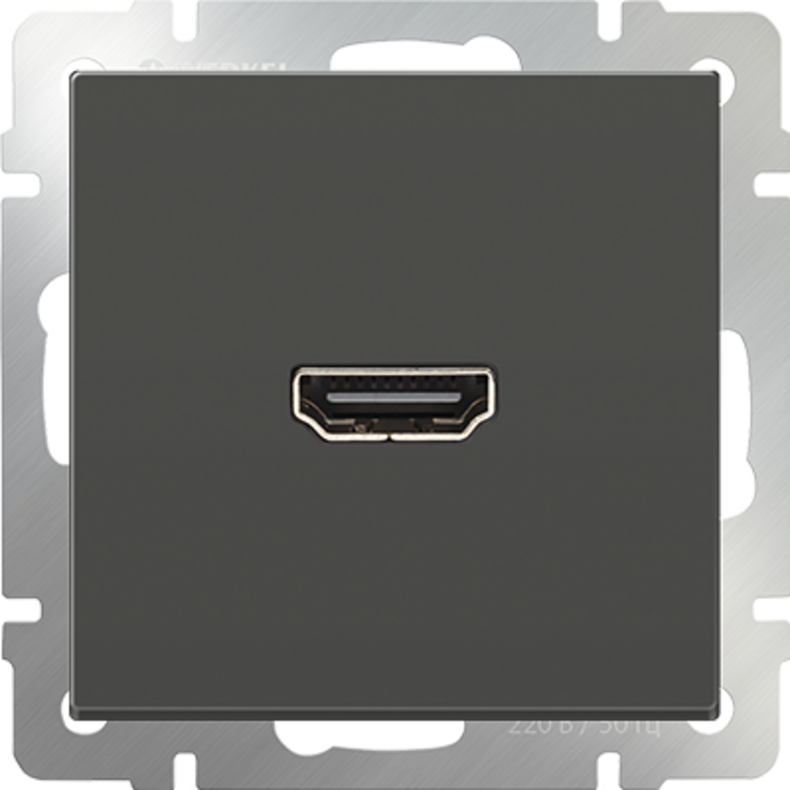 Розетка HDMI. Цвет Серо-коричневый. Werkel (Веркель). Встраиваемые механизмы. WL07-60-11. a036561