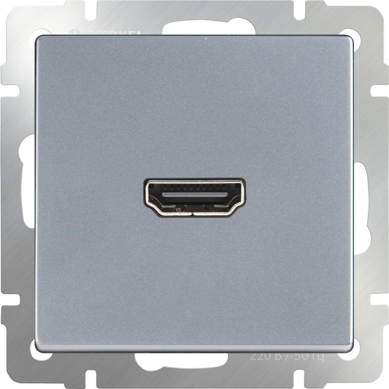 Розетка HDMI. Цвет Серебряный. Werkel (Веркель). Встраиваемые механизмы. WL06-60-11. a036557