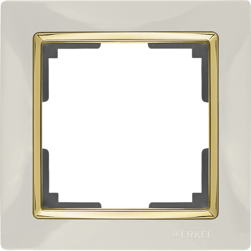 Рамка на 1 пост. Цвет Слоновая кость золото. Werkel (Веркель). Snabb. WL03-Frame-01-ivory-GD Слоновая кость золото. a035247
