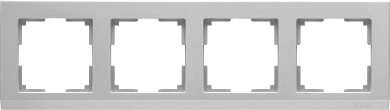 Рамка на 4 поста. Цвет Серебряный. Werkel (Веркель). Stark. WL04-Frame-04 Серебряный. a031805