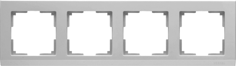 Рамка на 4 поста. Цвет Серебряный. Werkel (Веркель). Stark. WL04-Frame-04 Серебряный. a031805