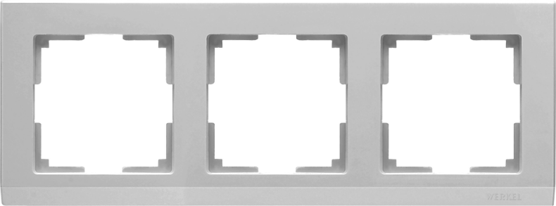 Рамка на 3 поста. Цвет Серебряный. Werkel (Веркель). Stark. WL04-Frame-03 Серебряный. a031804