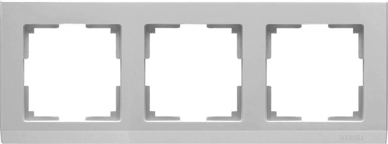 Рамка на 3 поста. Цвет Серебряный. Werkel (Веркель). Stark. WL04-Frame-03 Серебряный. a031804