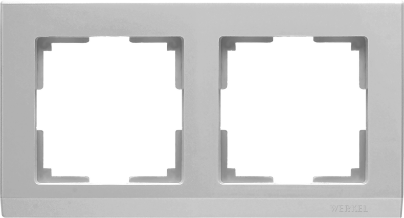 Рамка на 2 поста. Цвет Серебряный. Werkel (Веркель). Stark. WL04-Frame-02 Серебряный. a031803