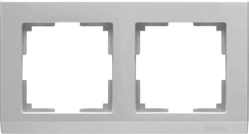 Рамка на 2 поста. Цвет Серебряный. Werkel (Веркель). Stark. WL04-Frame-02 Серебряный. a031803