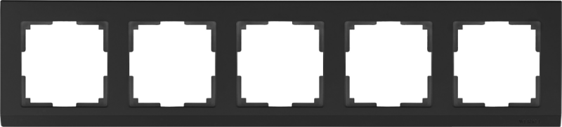Рамка на 5 постов. Цвет Чёрный. Werkel (Веркель). Stark. WL04-Frame-05-black Чёрный. a030809