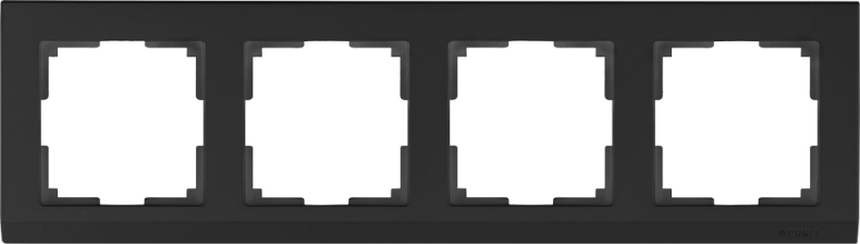 Рамка на 4 поста. Цвет Чёрный. Werkel (Веркель). Stark. WL04-Frame-04-black Чёрный. a029217