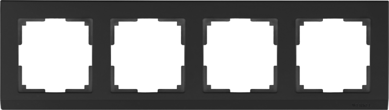 Рамка на 4 поста. Цвет Чёрный. Werkel (Веркель). Stark. WL04-Frame-04-black Чёрный. a029217
