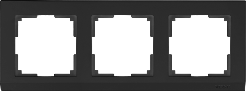 Рамка на 3 поста. Цвет Чёрный. Werkel (Веркель). Stark. WL04-Frame-03-black Чёрный. a029216
