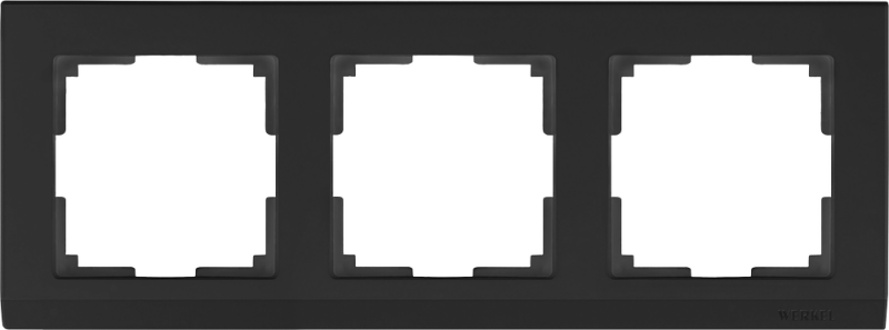 Рамка на 3 поста. Цвет Чёрный. Werkel (Веркель). Stark. WL04-Frame-03-black Чёрный. a029216