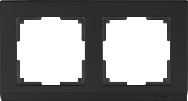 Рамка на 2 поста. Цвет Чёрный. Werkel (Веркель). Stark. WL04-Frame-02-black Чёрный. a029215
