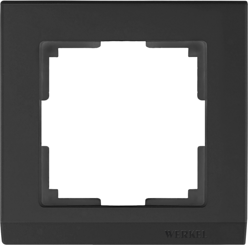 Рамка на 1 пост. Цвет Чёрный. Werkel (Веркель). Stark. WL04-Frame-01-black Чёрный. a029214