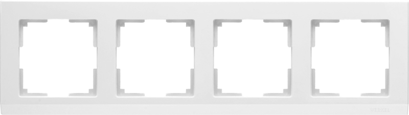 Рамка на 4 поста. Цвет Белый. Werkel (Веркель). Stark. WL04-Frame-04-white Белый. a028924