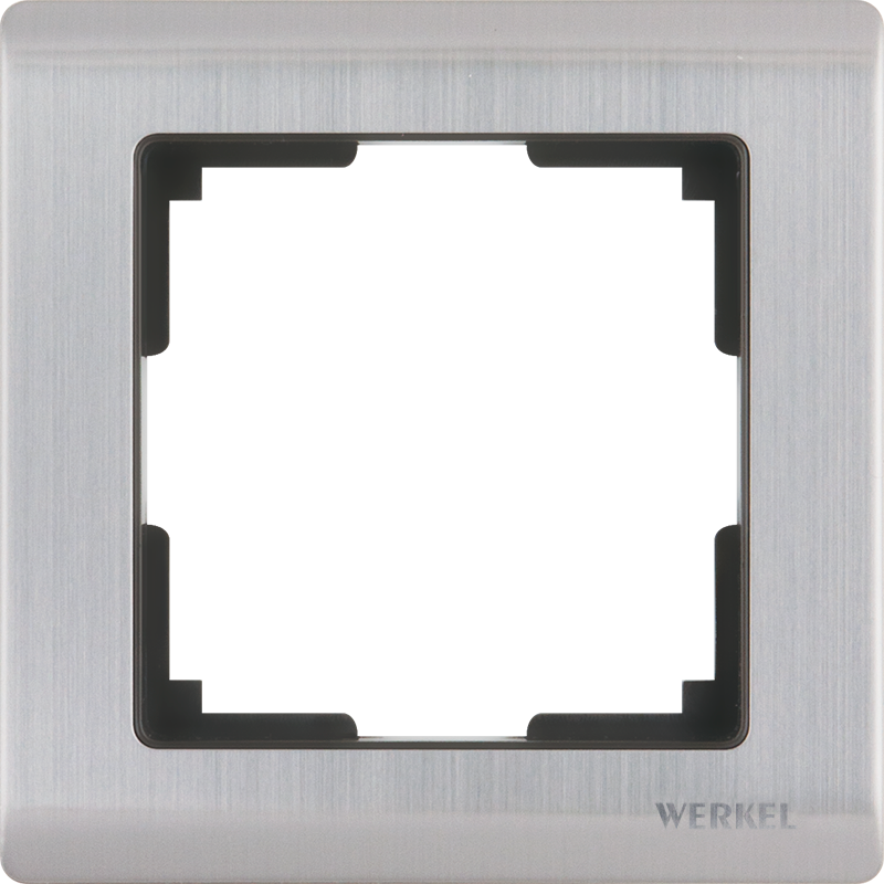 Рамка на 1 пост. Цвет Глянцевый никель. Werkel (Веркель). Metallic. WL02-Frame-01 Глянцевый никель. a028859