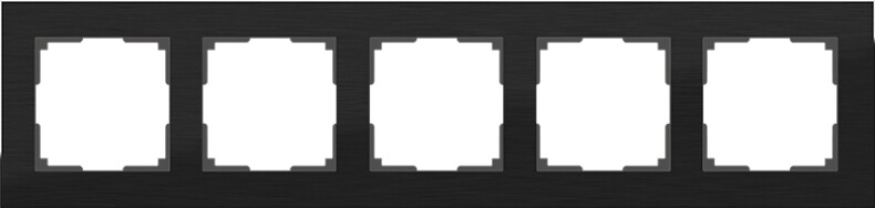 Рамка на 5 постов. Цвет Чёрный. Werkel (Веркель). Aluminium. WL11-Frame-05 Чёрный. a039120