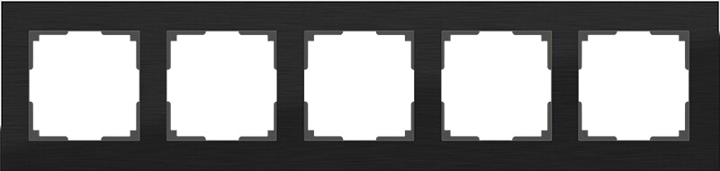 Рамка на 5 постов. Цвет Чёрный. Werkel (Веркель). Aluminium. WL11-Frame-05 Чёрный. a039120