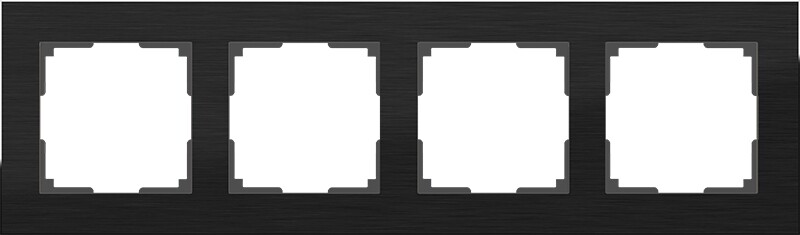Рамка на 4 поста. Цвет Чёрный. Werkel (Веркель). Aluminium. WL11-Frame-04 Чёрный. a039119