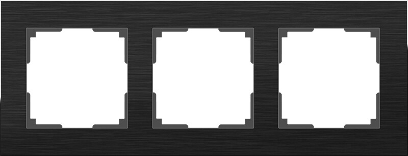 Рамка на 3 поста. Цвет Чёрный. Werkel (Веркель). Aluminium. WL11-Frame-03 Чёрный. a039118