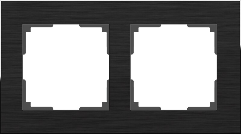 Рамка на 2 поста. Цвет Чёрный. Werkel (Веркель). Aluminium. WL11-Frame-02 Чёрный. a039117