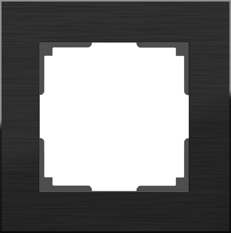 Рамка на 1 пост. Цвет Чёрный. Werkel (Веркель). Aluminium. WL11-Frame-01 Чёрный. a039116
