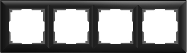 Рамка на 4 поста. Цвет Чёрный. Werkel (Веркель). Fiore. WL14-Frame-04 Чёрный. a038844