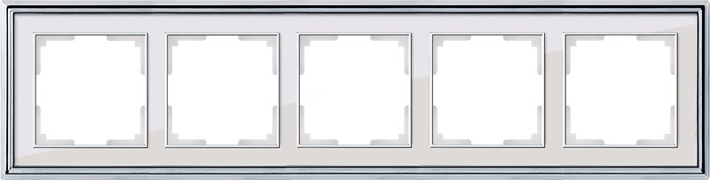 Рамка на 5 постов. Цвет Хром белый. Werkel (Веркель). Palacio. WL17-Frame-05 Хром белый. a037696