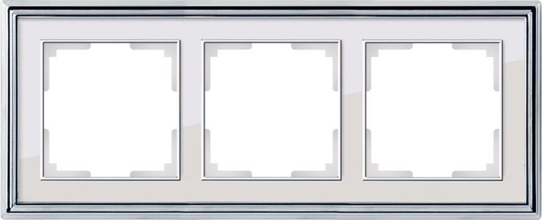 Рамка на 3 поста. Цвет Хром белый. Werkel (Веркель). Palacio. WL17-Frame-03 Хром белый. a037694