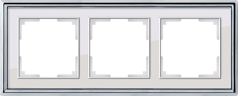 Рамка на 3 поста. Цвет Хром белый. Werkel (Веркель). Palacio. WL17-Frame-03 Хром белый. a037694