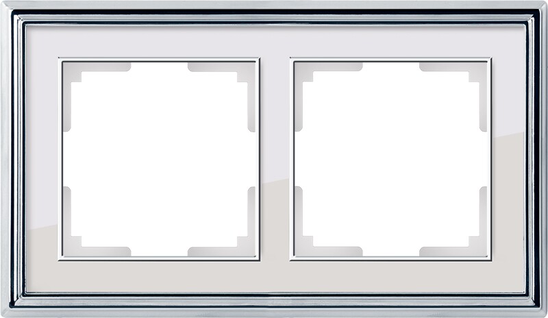 Рамка на 2 поста. Цвет Хром белый. Werkel (Веркель). Palacio. WL17-Frame-02 Хром белый. a037693