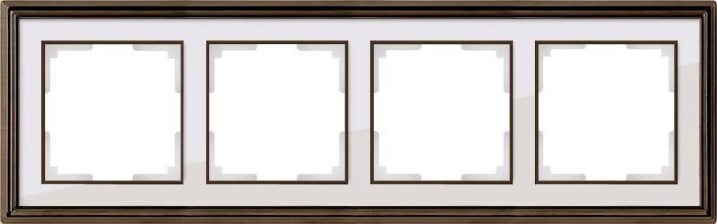 Рамка на 4 поста. Цвет Бронза белый. Werkel (Веркель). Palacio. WL17-Frame-04 Бронза белый. a037685