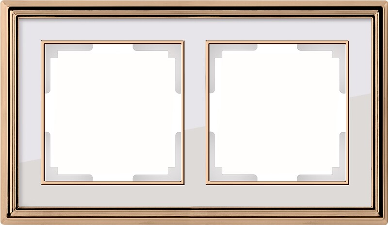 Рамка на 2 поста. Цвет Золото белый. Werkel (Веркель). Palacio. WL17-Frame-02 Золото белый. a037678