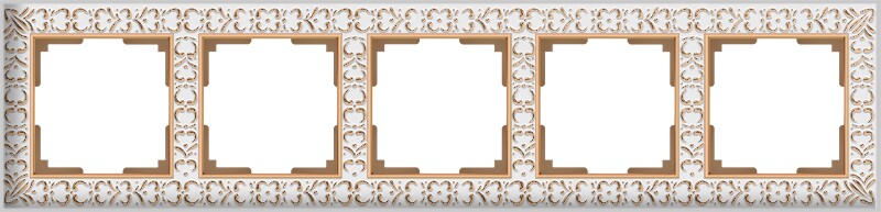 Рамка на 5 постов. Цвет Белое золото. Werkel (Веркель). Antik. WL07-Frame-05 Белое золото. a036752