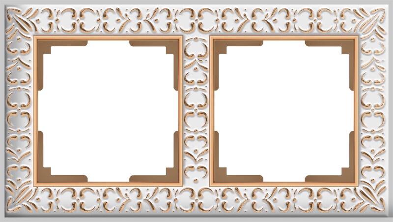 Рамка на 2 поста. Цвет Белое золото. Werkel (Веркель). Antik. WL07-Frame-02 Белое золото. a036749