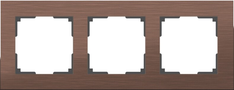 Рамка на 3 поста. Цвет Коричневый. Werkel (Веркель). Aluminium. WL11-Frame-03 Коричневый. a033747