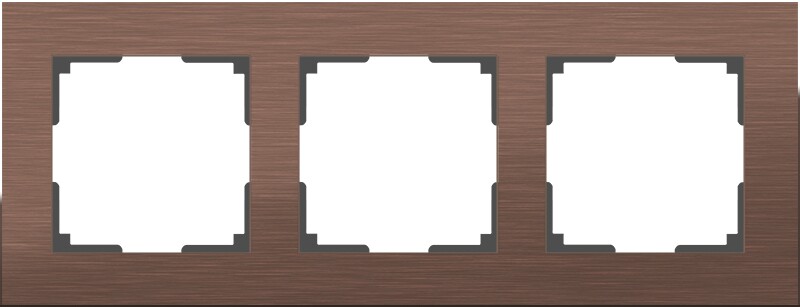 Рамка на 3 поста. Цвет Коричневый. Werkel (Веркель). Aluminium. WL11-Frame-03 Коричневый. a033747