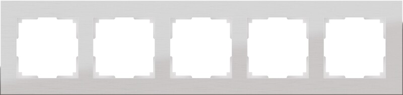 Рамка на 5 постов. Цвет Серебряный. Werkel (Веркель). Aluminium. WL11-Frame-05 Серебряный. a033744