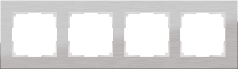 Рамка на 4 поста. Цвет Серебряный. Werkel (Веркель). Aluminium. WL11-Frame-04 Серебряный. a033742