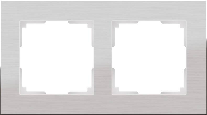 Рамка на 2 поста. Цвет Серебряный. Werkel (Веркель). Aluminium. WL11-Frame-02 Серебряный. a033740