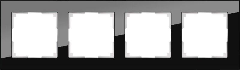 Рамка на 4 поста. Цвет Чёрный. Werkel (Веркель). Favorit. WL01-Frame-04 Чёрный. a031800