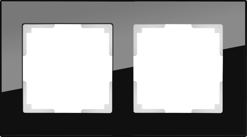 Рамка на 2 поста. Цвет Чёрный. Werkel (Веркель). Favorit. WL01-Frame-02 Чёрный. a031798