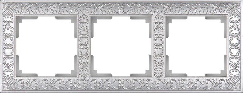 Рамка на 3 поста. Цвет Жемчужный. Werkel (Веркель). Antik. WL07-Frame-03 Жемчужный. a031784