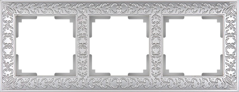 Рамка на 3 поста. Цвет Жемчужный. Werkel (Веркель). Antik. WL07-Frame-03 Жемчужный. a031784